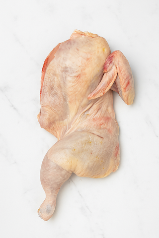 Demi-poulet mariné – Prêt à cuire sous vide (3 saveurs maison)