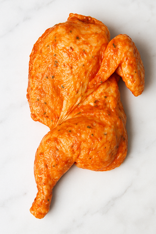 Demi-poulet mariné – Prêt à cuire sous vide (3 saveurs maison)